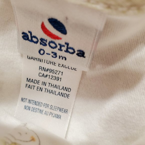 0-3M Baby Tops Boy Girl Absorba Pajama Top - Picture 4 of 6